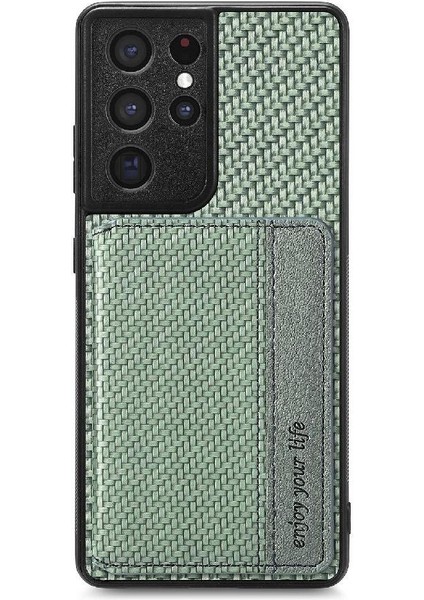 Samsung Galaxy S21 Ultra Manyetik Kart Tutucu Komple Kamera Için Kılıf (Yurt Dışından)