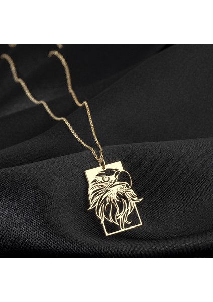 925 Ayar Gümüş Kartal Figürlü Plaka Kolye Özel Tasarım fiyatları