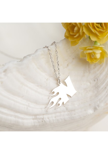 925 Ayar Gümüş Alevli N Harfi Kolye Özel Tasarım fiyatları