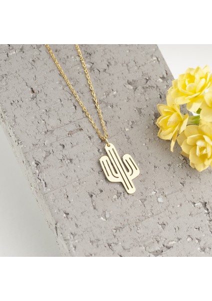 925 Ayar Gümüş Kaktüs Kolye Özel Tasarım fırsatları