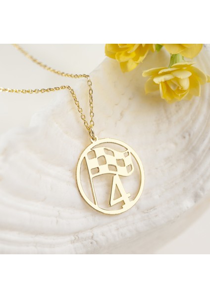 925 Ayar Gümüş Yarış Bayrağı Kolye Özel Tasarım fiyatları