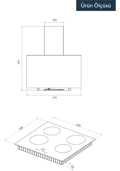 2'li Siyah Indüksiyonlu Ankastre Set (I6-4TB, DA6-835)