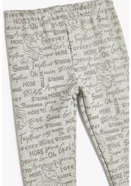 Tayt Unicorn Baskılı Beli Lastikli modelleri