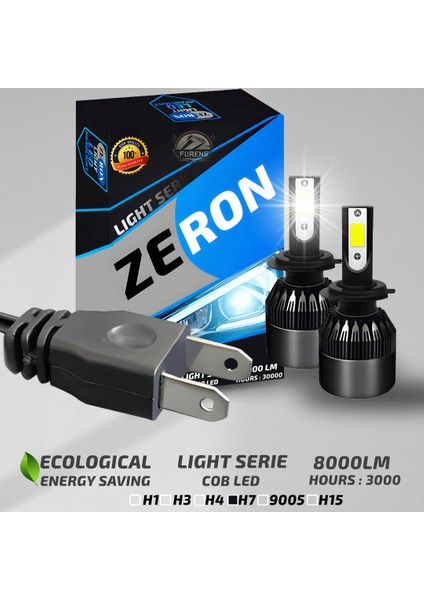 Renault Clio 4 2012-2019 Kısa Far Uyumlu Şimşek Etkili LED Xenon Light Series H7