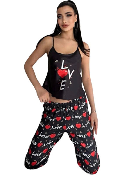 Eftellia & Co Eftellıa&co Victoria Secret 8032 Kadın Saten Askılı Pijama Takım