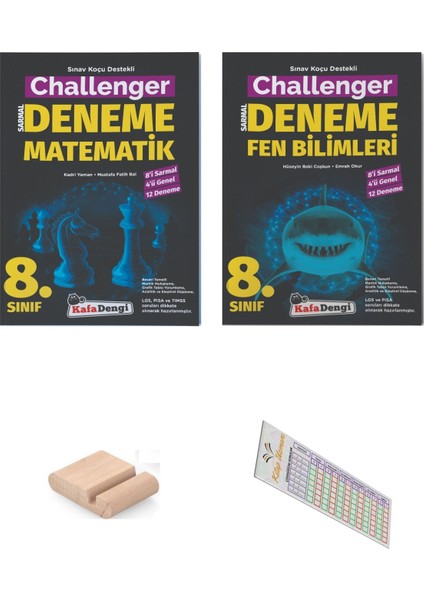 8. Sınıf LGS Challenger Matematik Denemesi - Challenger Fen Bilimleri Denemesi + Telefon Tutucu