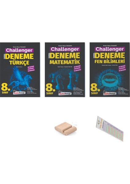 8. Sınıf LGS Challenger Türkçe Denemesi - Matematik Denemesi - Fen Bilimleri Denemesi + Telefon Tutucu