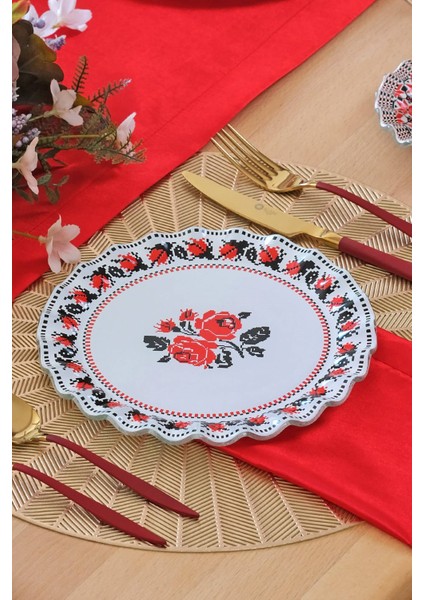 Carmine 6 Kişilik 25 Parça Cam Pasta Çay Ikram Takımı