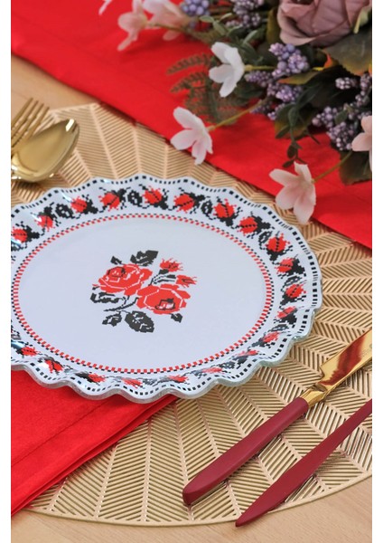 Carmine 6 Kişilik 25 Parça Cam Pasta Çay Ikram Takımı