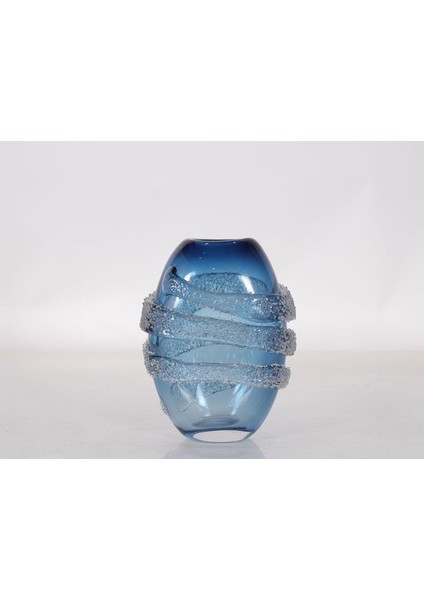 Lamedore Blue Orbıt Small Glass Vase 18x11,5x23 Cm