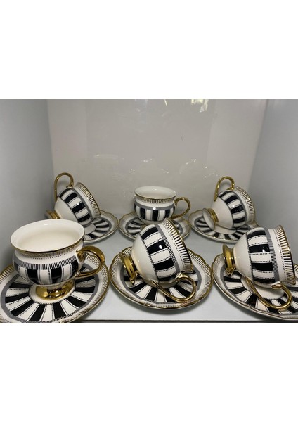 Kosava Lüx Porselen Lizbon 6 Lı Çay & Neskafe Fincan Takımı