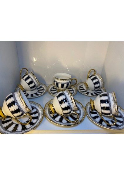 Kosava Lüx Porselen Lizbon 6 Lı Çay & Neskafe Fincan Takımı