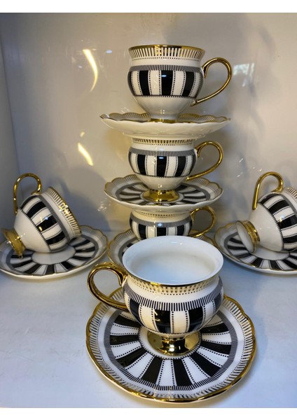 Kosava Lüx Porselen Lizbon 6 Lı Çay & Neskafe Fincan Takımı