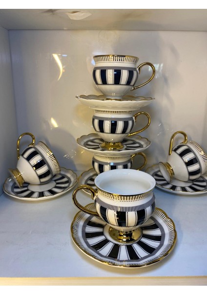 Kosava Lüx Porselen Lizbon 6 Lı Çay & Neskafe Fincan Takımı