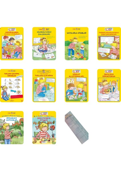 Elif ile Okul Öncesi Etkinlik Serisi 10 Kitap - Anaokulu Ev Çalışmaları