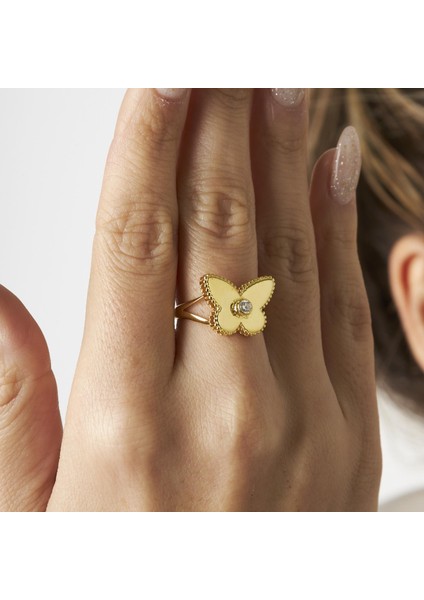 Tek Taşlı Büyük Kelebek Yüzük modelleri