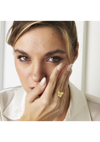 Tek Taşlı Büyük Kelebek Yüzük fırsatları