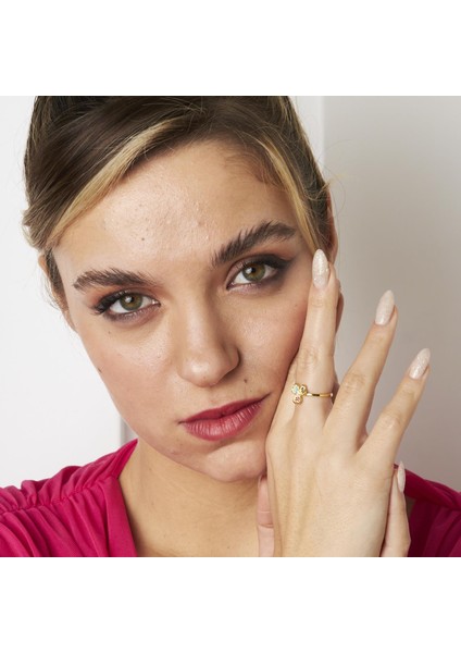 Renkli Taşlı Üç Yapraklı Yonca Yüzük indirimleri