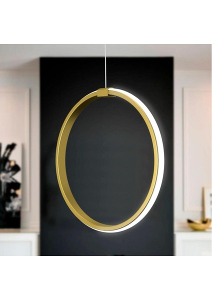 Rings Eskitme Tekli Sarkıt LED Günışığı Ultra Ledli Salon Mutfak Oda Hol Ledli Avize