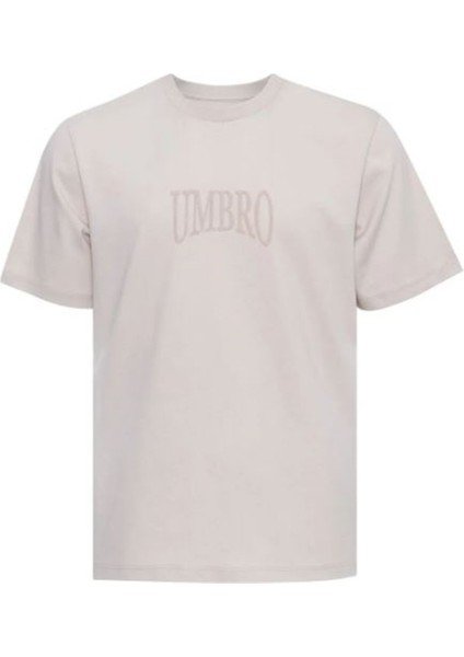 Erkek Taş Gri Oversize T-Shirt Pamuklu Süprem Umbro Shot Tee FF-0151