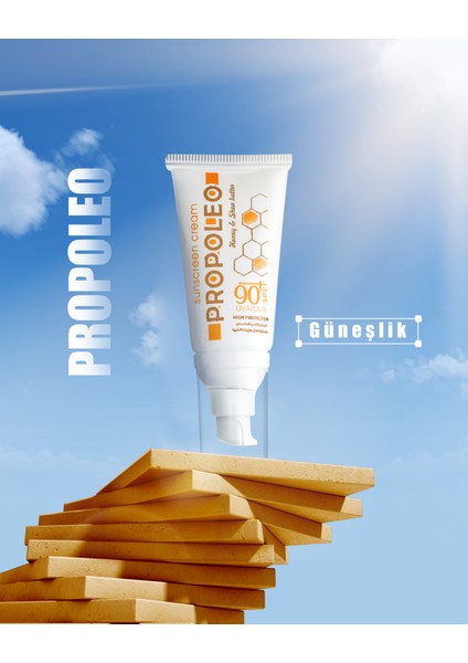 Propoleo Bal, Balmumu ve Şiya Yağ Özlü Yüksek Koruma Güneş Kremi 90 Spf 50 ml