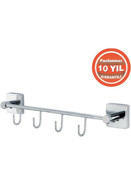 VZ10-031 Paslanmaz Pirinç Vizyon Dörtlü Kancalı Askılık