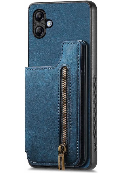 Samsung Galaxy A04E Için Kılıf Katlanabilir Arka Kapak Vintage Fermuar Cüzdan (Yurt Dışından)