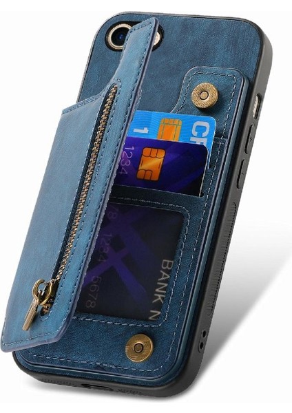 IPhone Se 2022/2020 Için Kılıf Katlanabilir Arka Kapak Vintage Fermuar Cüzdan (Yurt Dışından) indirimleri