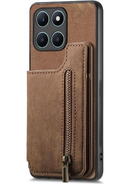 Onur X6A Vintage Fermuar Cüzdan Için Kılıf Katlanabilir Arka Kapak Standı Fonksiyonu (Yurt Dışından) modelleri
