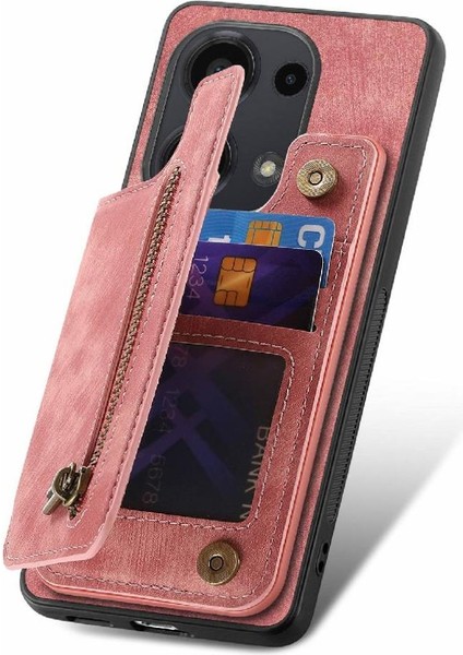 Xiaomi Redmi Için Not 13 Pro 4g Vintage Fermuar Cüzdan Standı Fonksiyonu (Yurt Dışından)