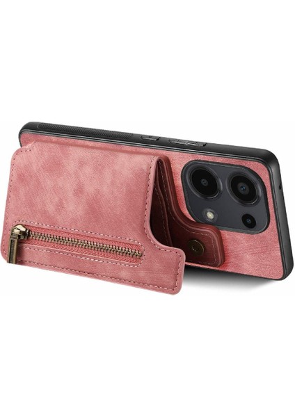 Xiaomi Redmi Için Not 13 Pro 4g Vintage Fermuar Cüzdan Standı Fonksiyonu (Yurt Dışından)