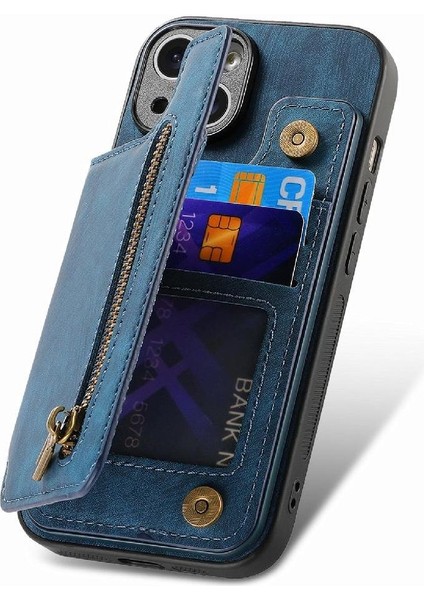 IPhone 15 Için Kılıf Katlanabilir Arka Kapak Vintage Fermuar Cüzdan Standı Fonksiyonu (Yurt Dışından) fiyatları