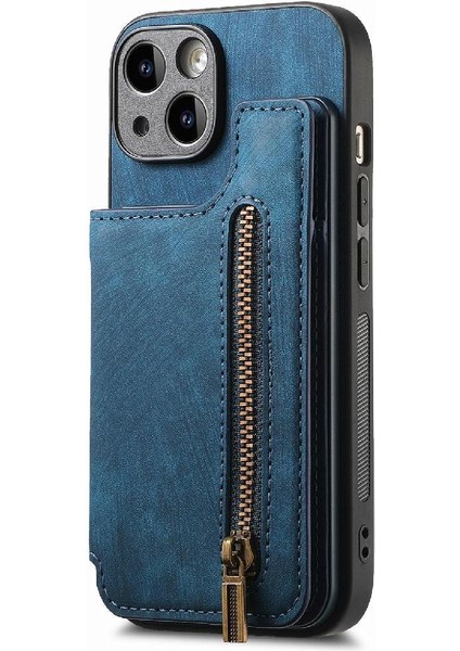 IPhone 15 Için Kılıf Katlanabilir Arka Kapak Vintage Fermuar Cüzdan Standı Fonksiyonu (Yurt Dışından) fırsatları