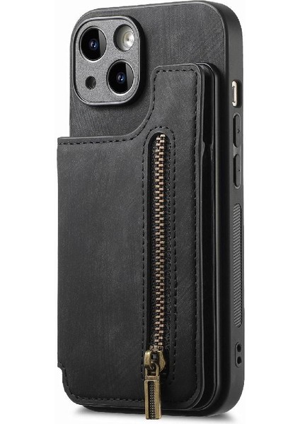 IPhone 15 Için Kılıf Katlanabilir Arka Kapak Vintage Fermuar Cüzdan Standı Fonksiyonu (Yurt Dışından) fiyatları