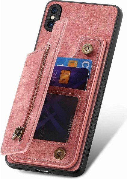 IPhone Xs Max Katlanabilir Arka Kapak Vintage Fermuar Cüzdan Standı (Yurt Dışından) fırsatları