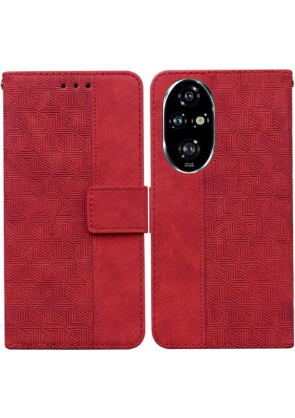 YH Market Onur Için Flip Case 200 Pro 5g Flip Folio Cüzdan Kapak Geometrik Kabartmalı (Yurt Dışından)