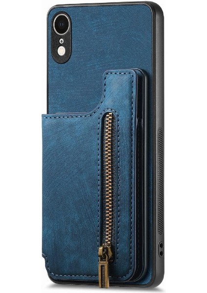 IPhone Xr Için Kılıf Standı Fonksiyonu Katlanabilir Arka Kapak Vintage Fermuar Cüzdan (Yurt Dışından) indirimleri