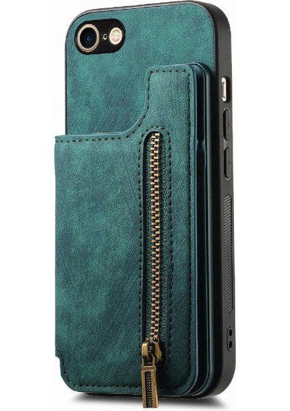 IPhone 7/8 Için Kılıf Vintage Fermuar Cüzdan Standı Fonksiyonu Katlanabilir Geri (Yurt Dışından) fiyatları
