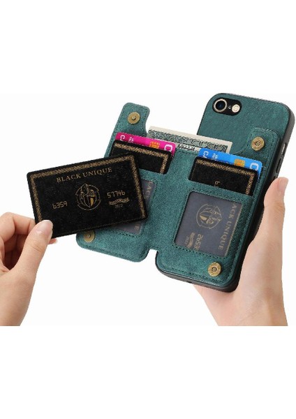 IPhone 7/8 Için Kılıf Vintage Fermuar Cüzdan Standı Fonksiyonu Katlanabilir Geri (Yurt Dışından) fırsatları