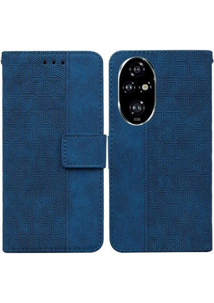 Onur Için Flip Case 200 Pro 5g Flip Folio Cüzdan Kapak Geometrik Kabartmalı (Yurt Dışından)