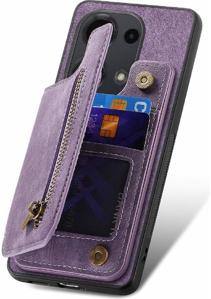 Xiaomi Redmi Için Not 13 Pro 4g Vintage Fermuar Cüzdan Standı Fonksiyonu (Yurt Dışından)