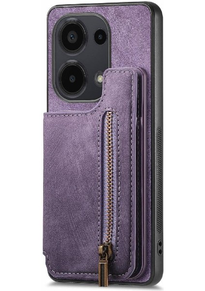 Xiaomi Redmi Için Not 13 Pro 4g Vintage Fermuar Cüzdan Standı Fonksiyonu (Yurt Dışından)