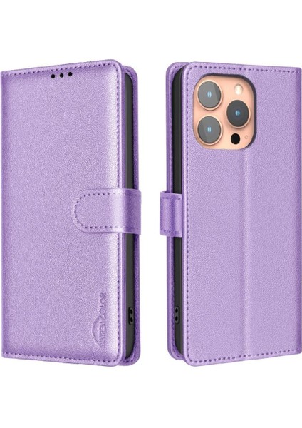 IPhone 16 Için Flip Case Pro Max Pu Deri Rfıd Engelleme Manyetik Cüzdan (Yurt Dışından)