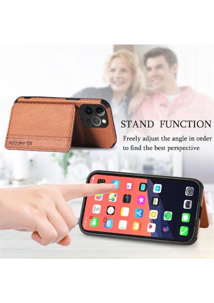 IPhone 13 Için Kılıf Pro Max Standı Fonksiyonu Manyetik Kart Tutucu Komple (Yurt Dışından)
