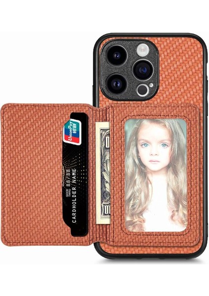 IPhone 15 Için Kılıf Pro Max Manyetik Kart Tutucu Rfıd Engelleme Komple (Yurt Dışından)