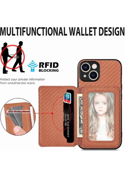 IPhone 15 Için Kılıf Pro Max Manyetik Kart Tutucu Rfıd Engelleme Komple (Yurt Dışından)