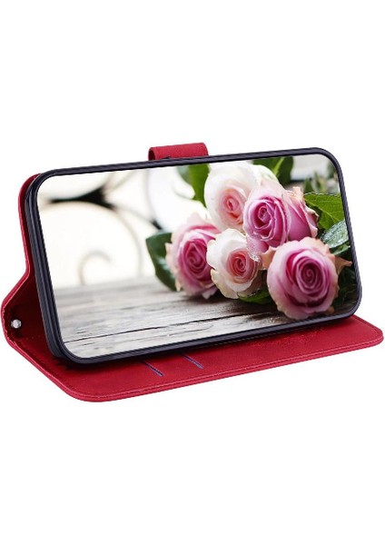 Onur Magic6 Pro Için Kickstand Kabartma Gül Çiçekler Kart Yuvaları Flip Pu (Yurt Dışından)
