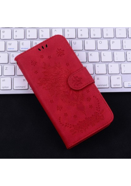 Onur Magic6 Pro Için Kickstand Kabartma Gül Çiçekler Kart Yuvaları Flip Pu (Yurt Dışından)