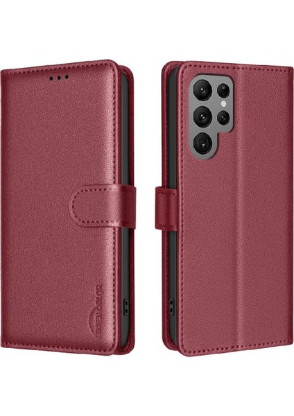 Samsung Galaxy S23 Ultra Cüzdan Kart Tutucu Kickstand Rfıd Için Flip Case (Yurt Dışından)