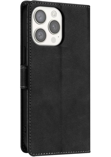 IPhone 15 Için Flip Case Pro Manyetik Kapatma Yan Cep Anti Kayma Çift (Yurt Dışından)